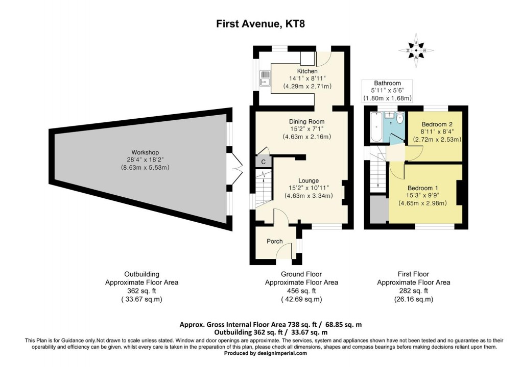 Floorplan for First Avenue, West Molesey