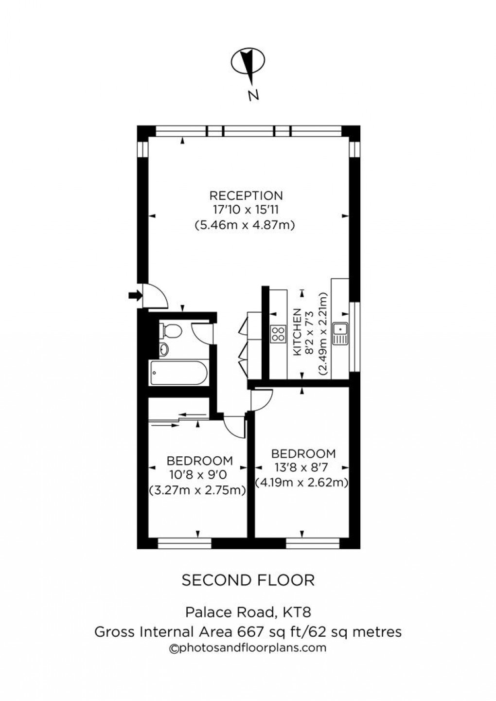 Floorplan for Palace Road, East Molesey