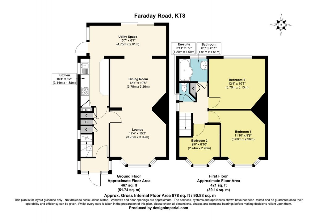 Floorplan for Faraday Road, West Molesey