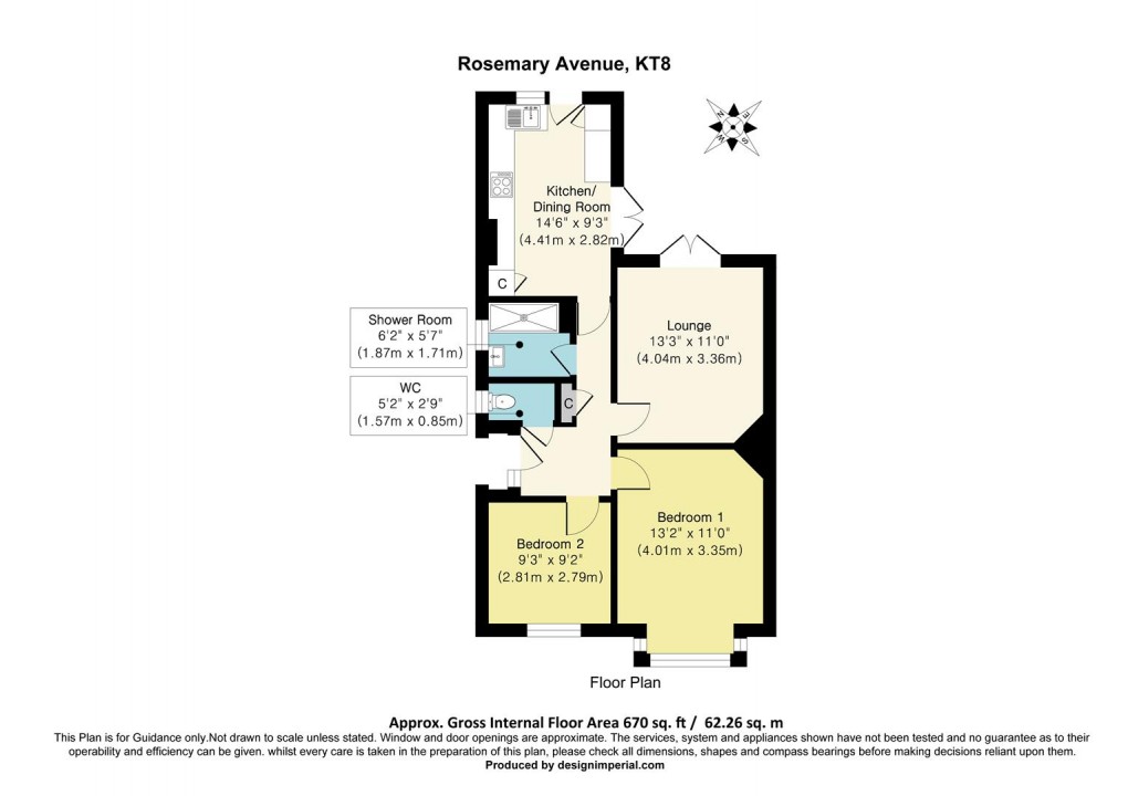Floorplan for Rosemary Avenue, West Molesey