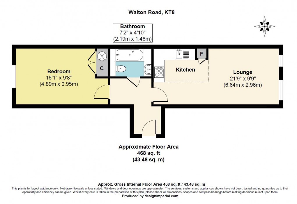 Floorplan for Walton Road, East Molesey