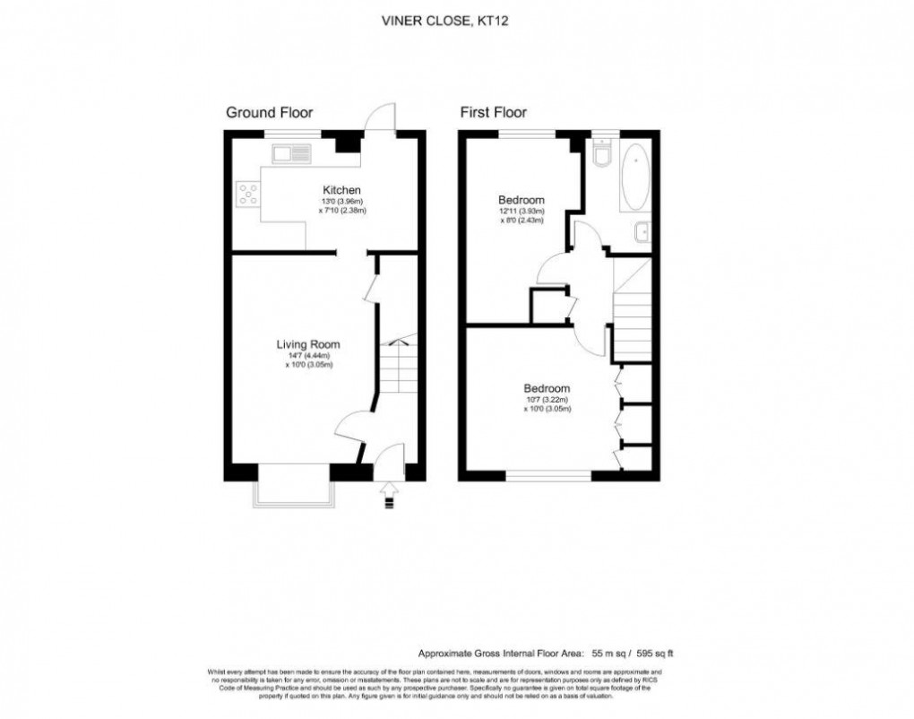 Floorplan for Viner Close, Walton-On-Thames
