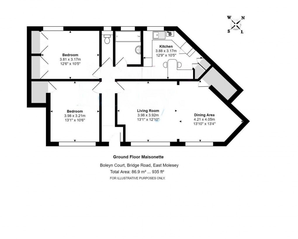 Floorplan for Bridge Road, East Molesey