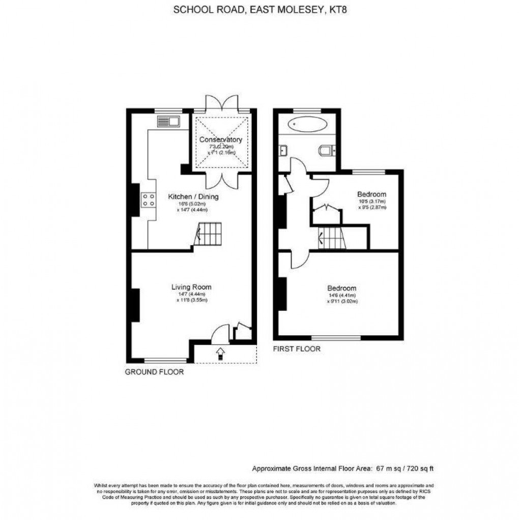 Floorplan for School Road, East Molesey