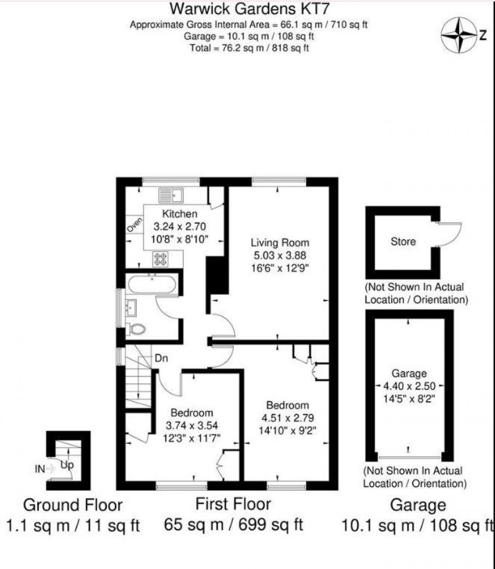 Floorplan for Warwick Gardens, Thames Ditton