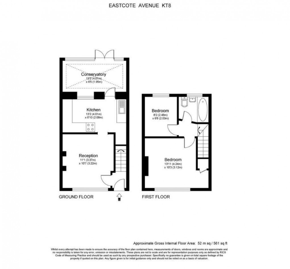 Floorplan for Eastcote Avenue, West Molesey