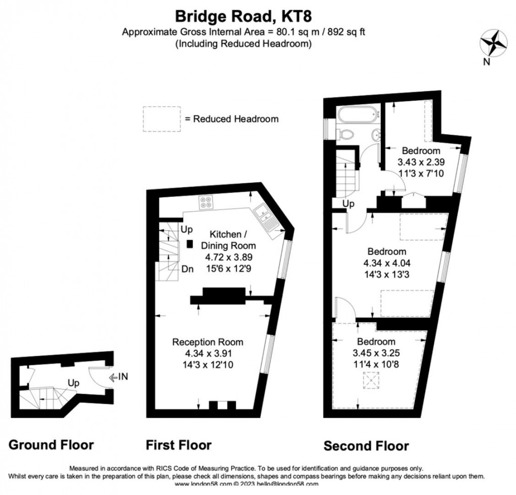 Floorplan for Bridge Road, East Molesey