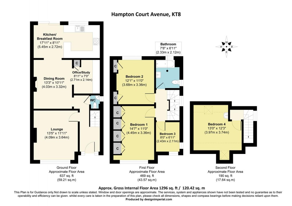 Floorplan for Hampton Court Avenue, East Molesey