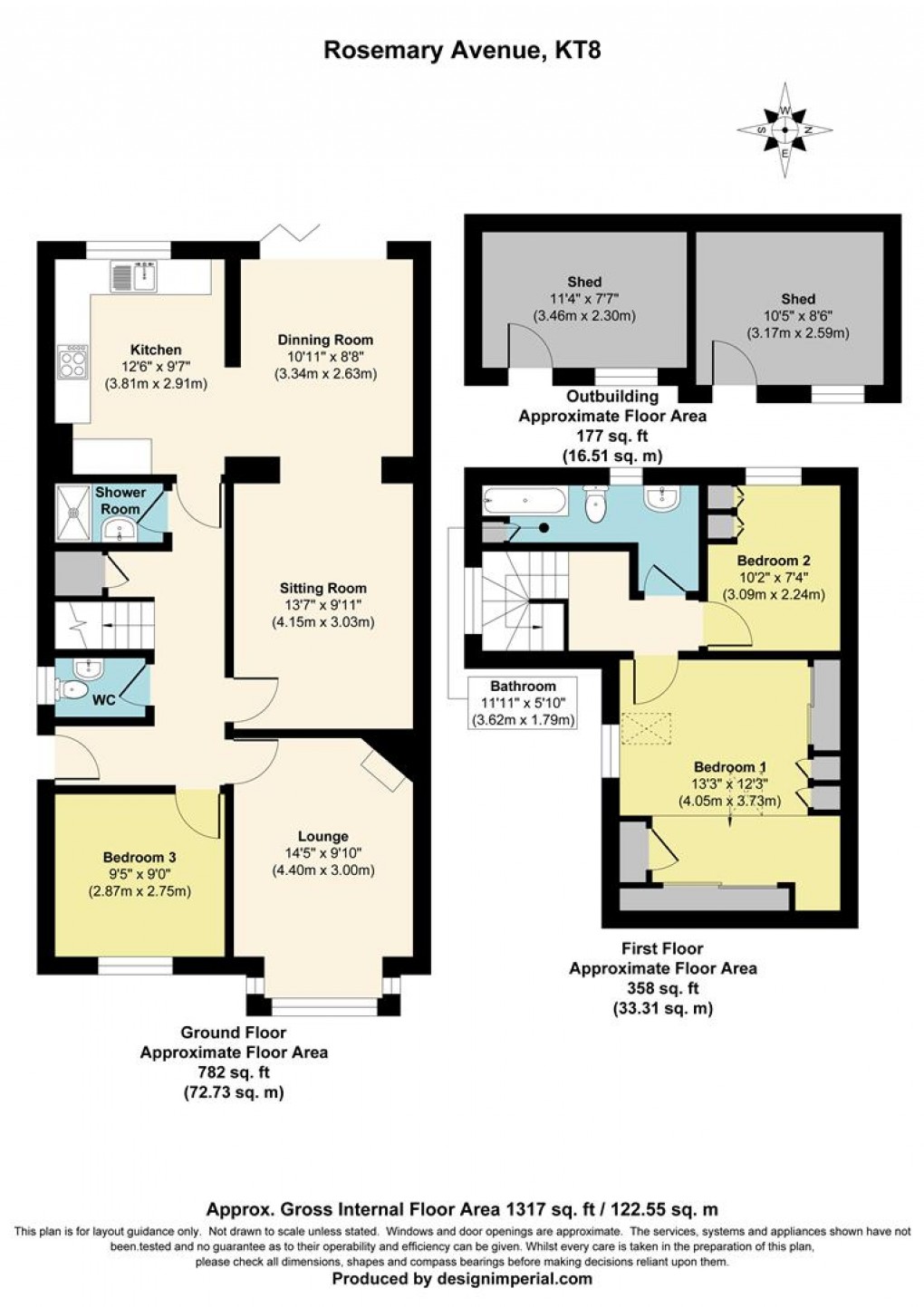 Floorplan for Rosemary Avenue, West Molesey