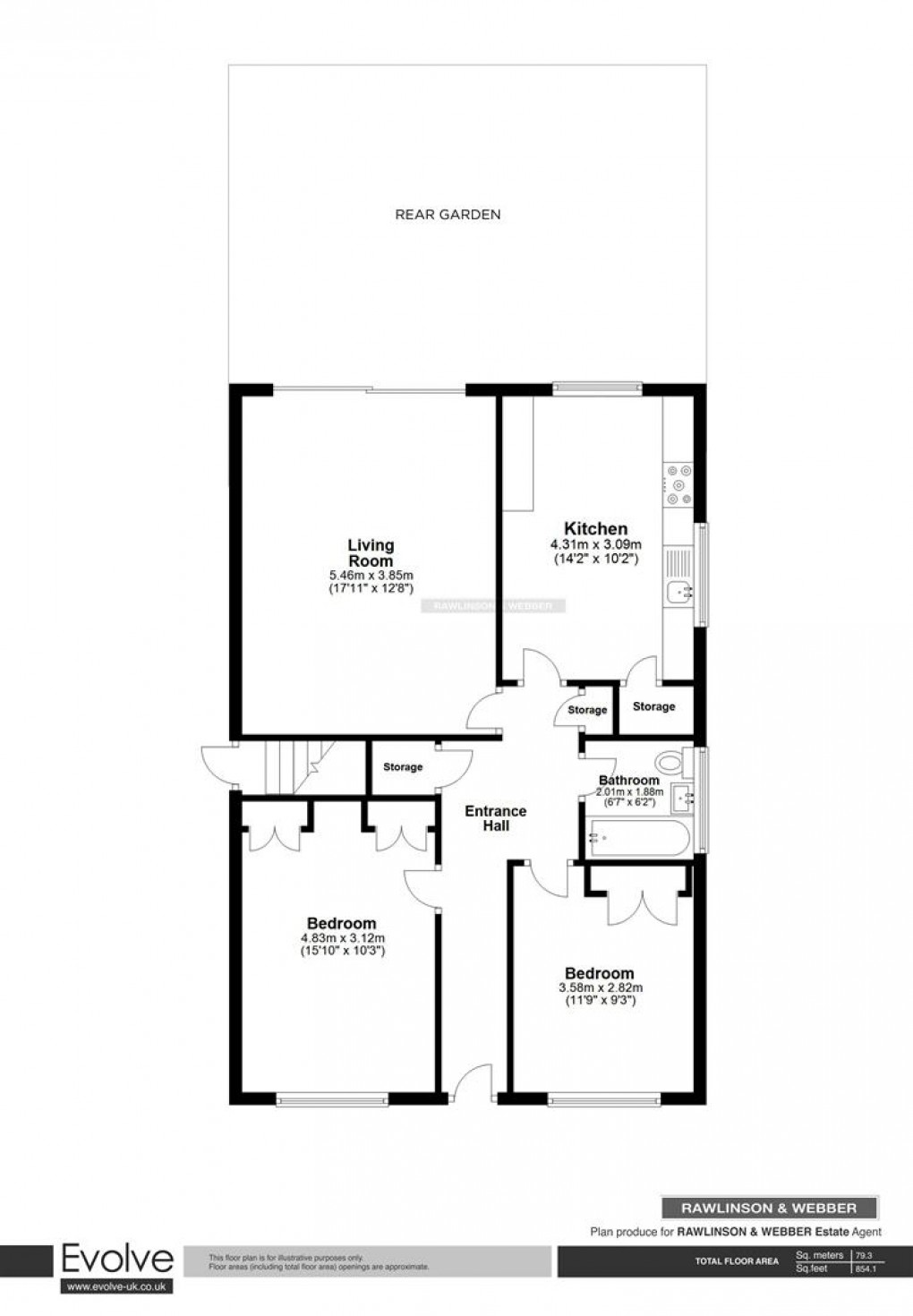 Floorplan for Park Road, East Molesey