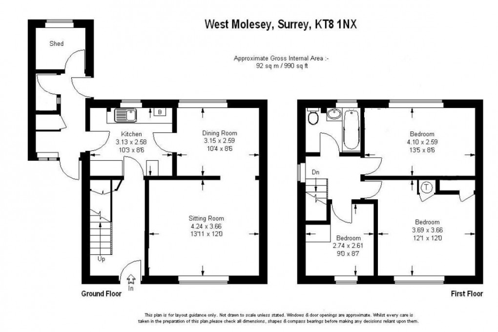 Floorplan for Molesham Way, West Molesey