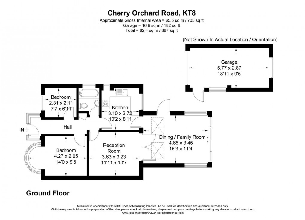 Floorplan for Cherry Orchard Road, West Molesey