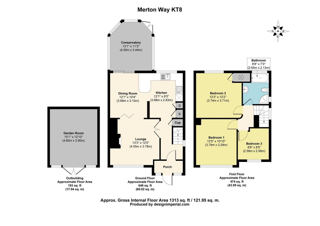 Floorplan for Merton Way, West Molesey