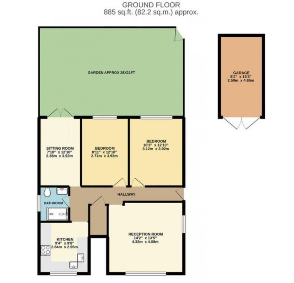 Floorplan for Hurst Road, West Molesey