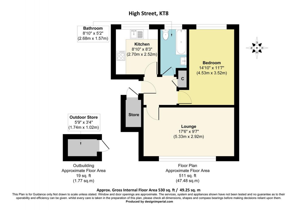 Floorplan for High Street, West Molesey