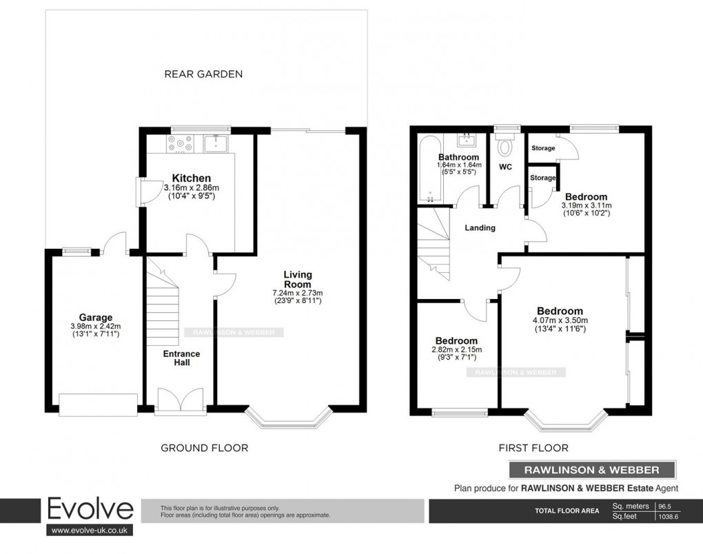 Floorplan for Anne Way, West Molesey