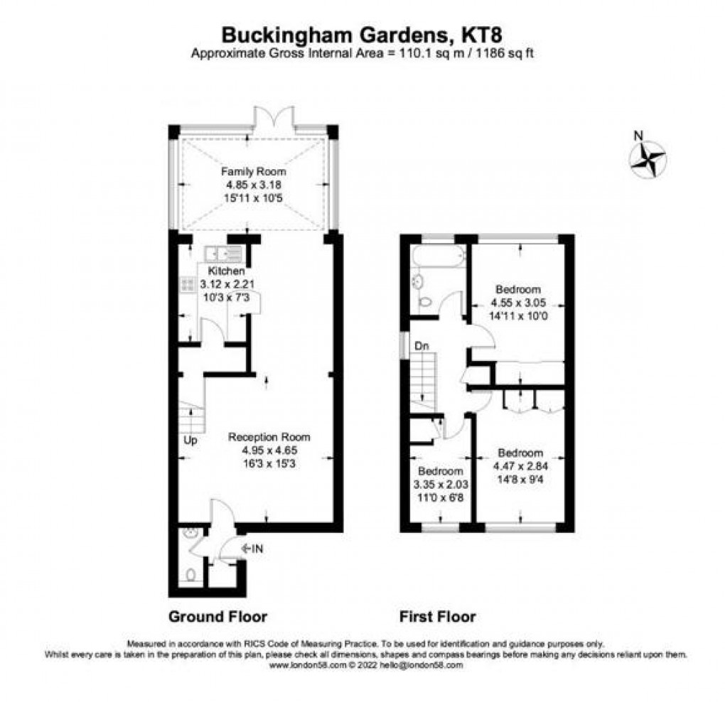 Floorplan for Buckingham Gardens, West Molesey