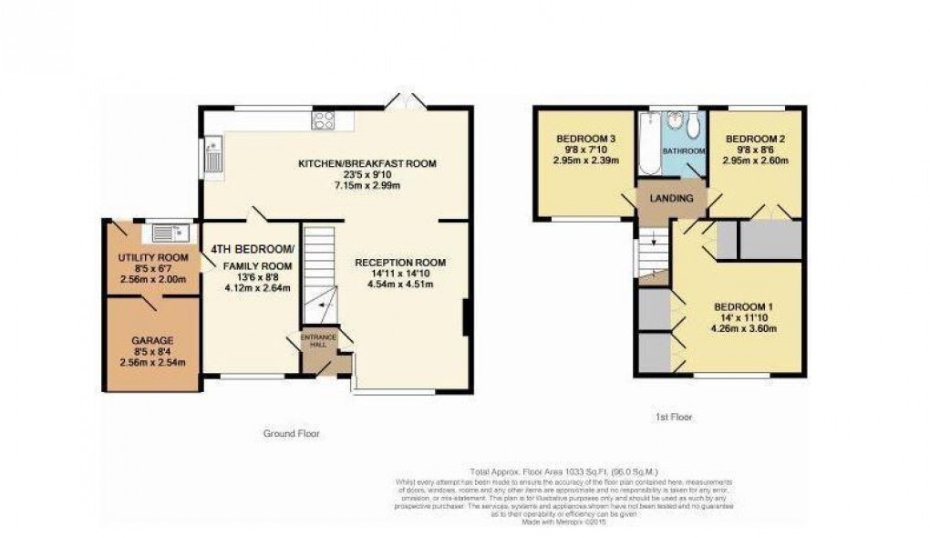 Floorplan for Weston Avenue, West Molesey