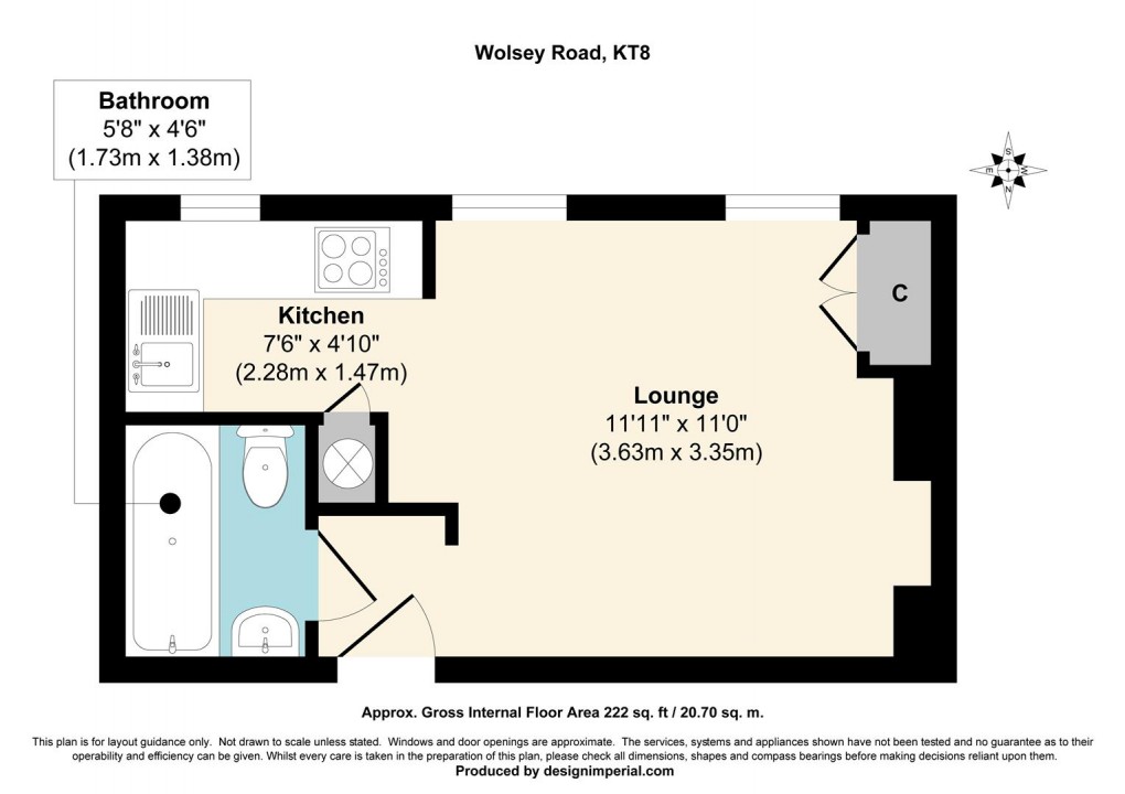 Floorplan for Wolsey Road, East Molesey