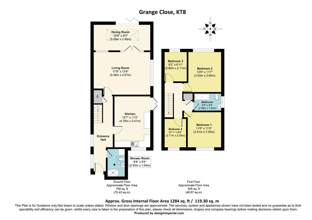 Floorplan for Grange Close, West Molesey