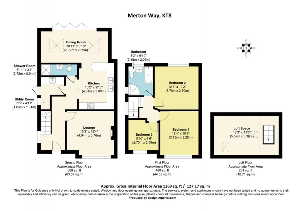 Floorplan for Merton Way, West Molesey