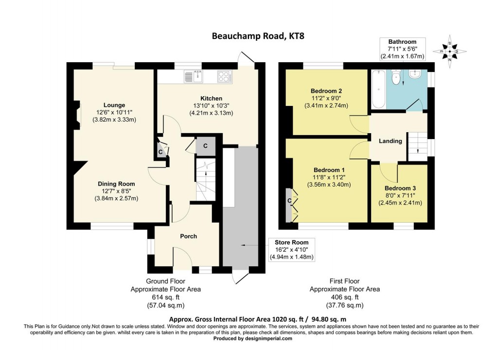 Floorplan for Beauchamp Road, West Molesey