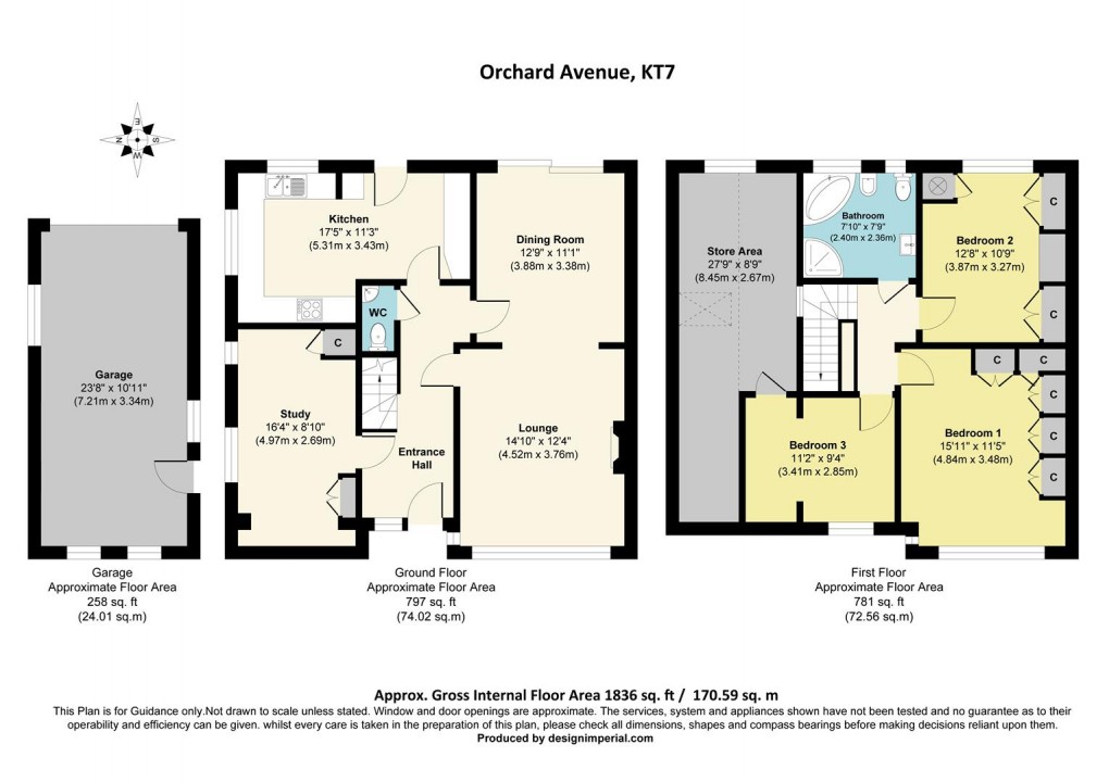 Floorplan for Orchard Avenue, Thames Ditton