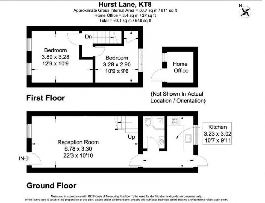 Floorplan for Hurst Lane, East Molesey