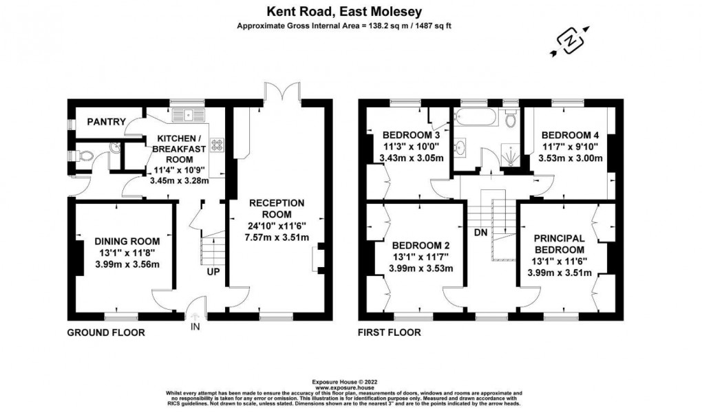 Floorplan for Kent Road, East Molesey