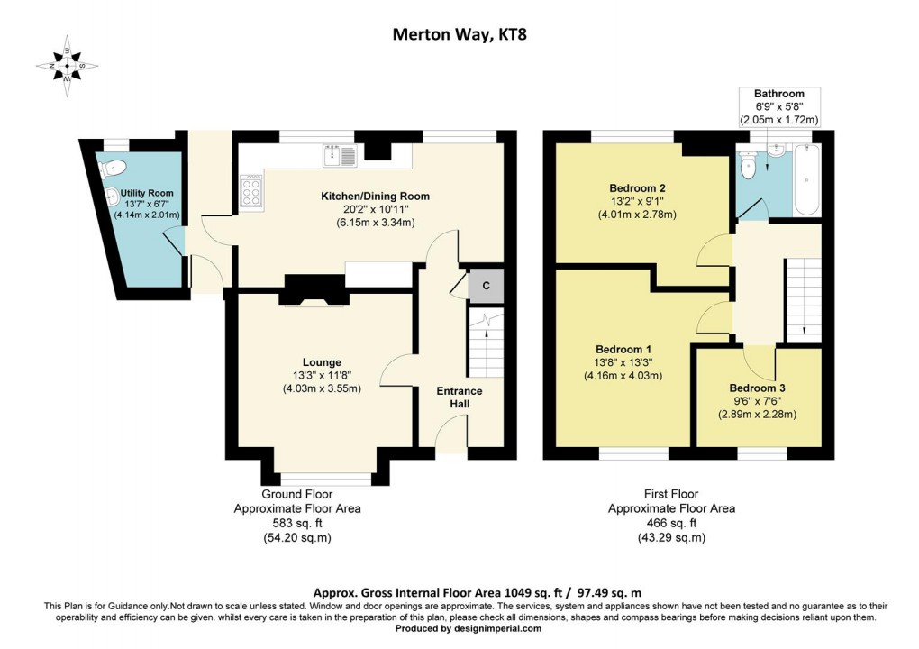 Floorplan for Merton Way, West Molesey