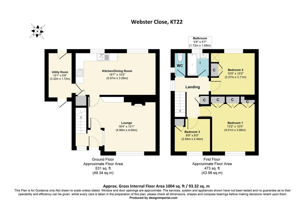 Floorplan for Webster Close, Oxshott, Leatherhead