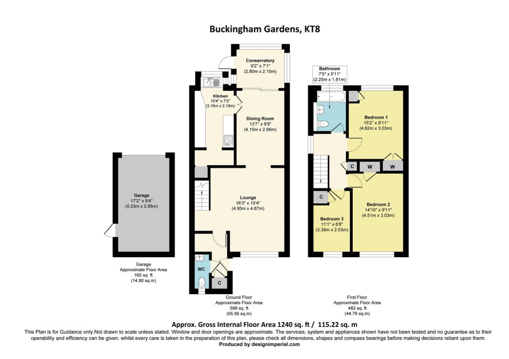 Floorplan for Buckingham Gardens, West Molesey