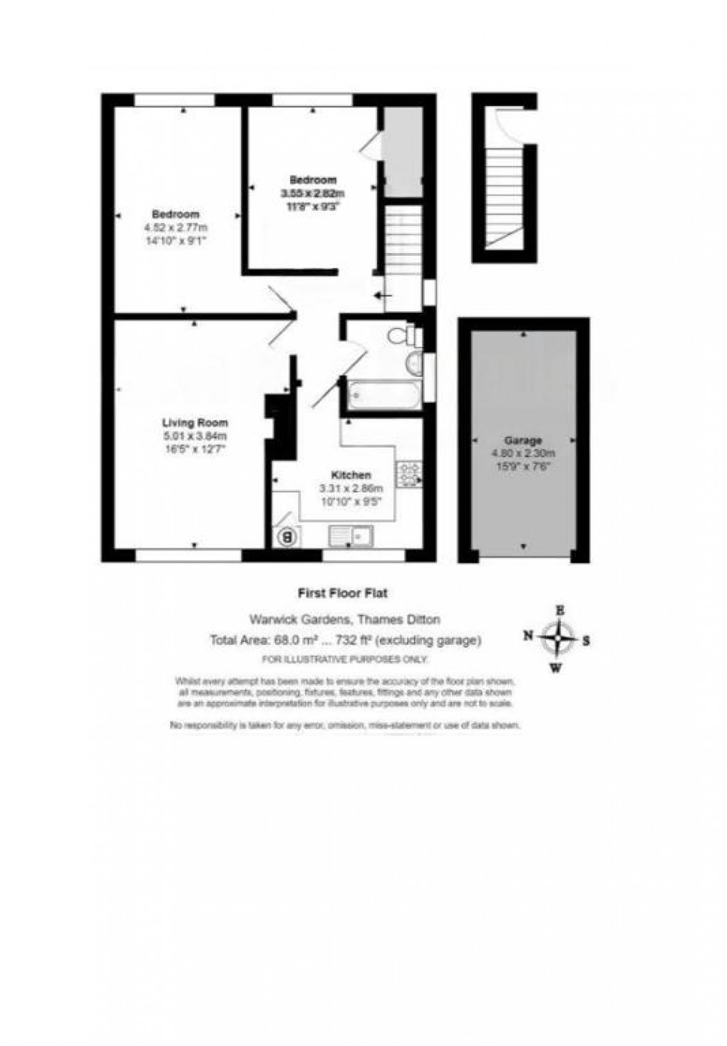 Floorplan for Warwick Gardens, Thames Ditton