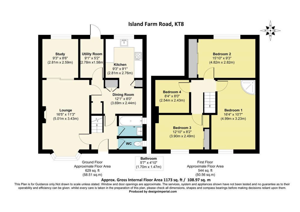Floorplan for Island Farm Road, West Molesey