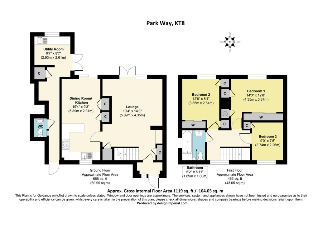 Floorplan for Park Way, West Molesey