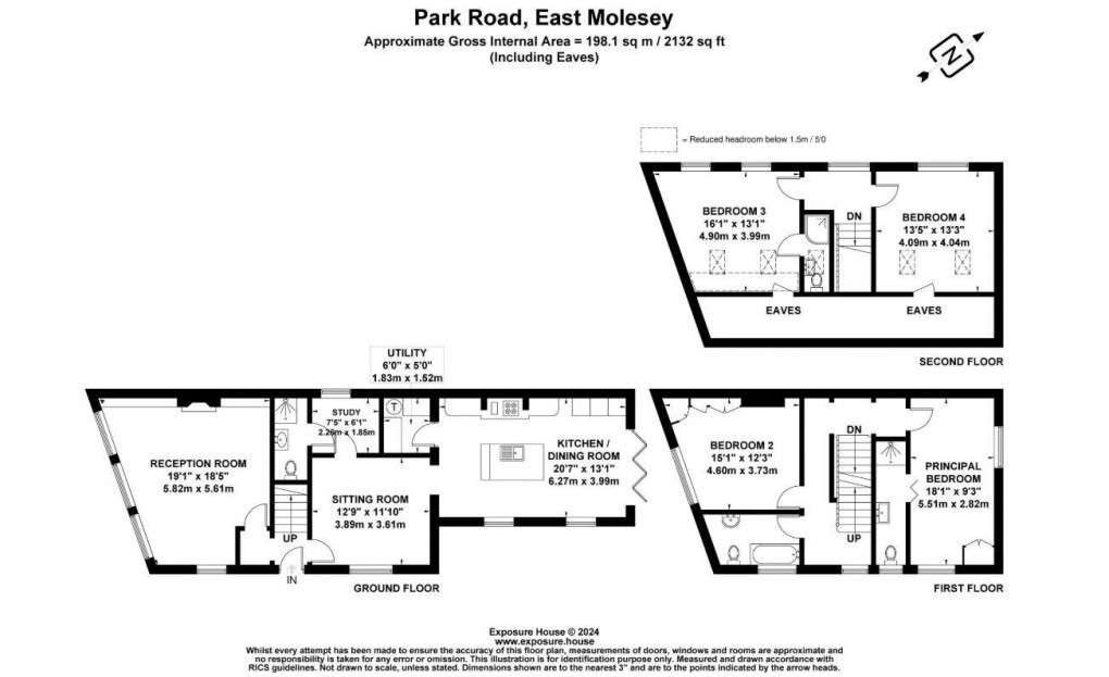 Floorplan for Park Road, East Molesey