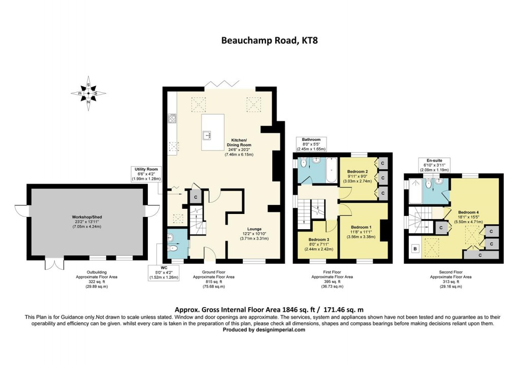 Floorplan for Beauchamp Road, West Molesey