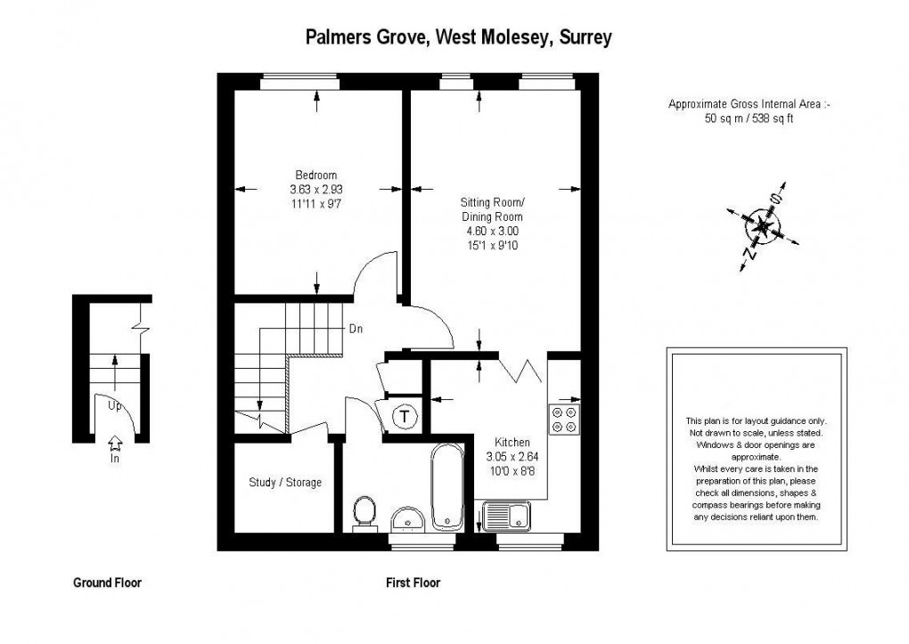 Floorplan for Palmers Grove, West Molesey