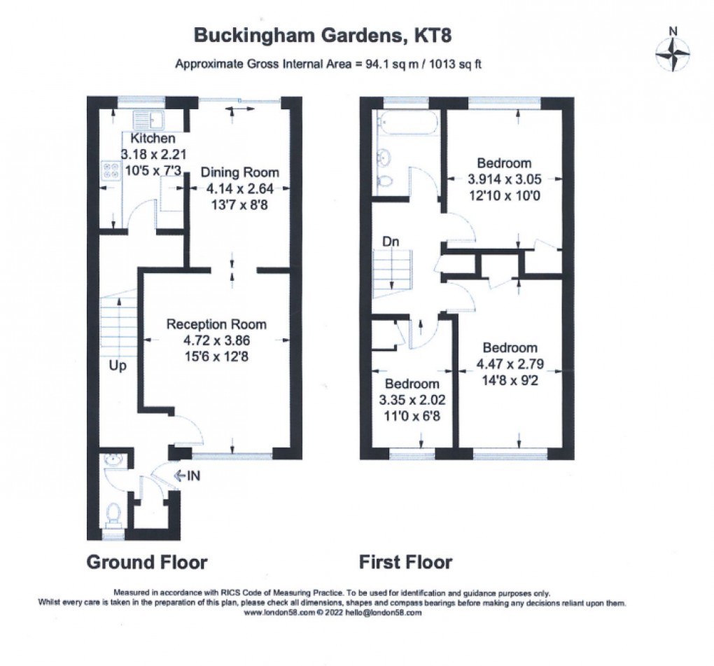 Floorplan for Buckingham Gardens, West Molesey