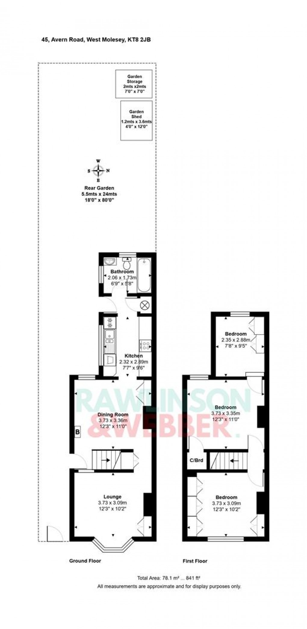 Floorplan for Avern Road, West Molesey
