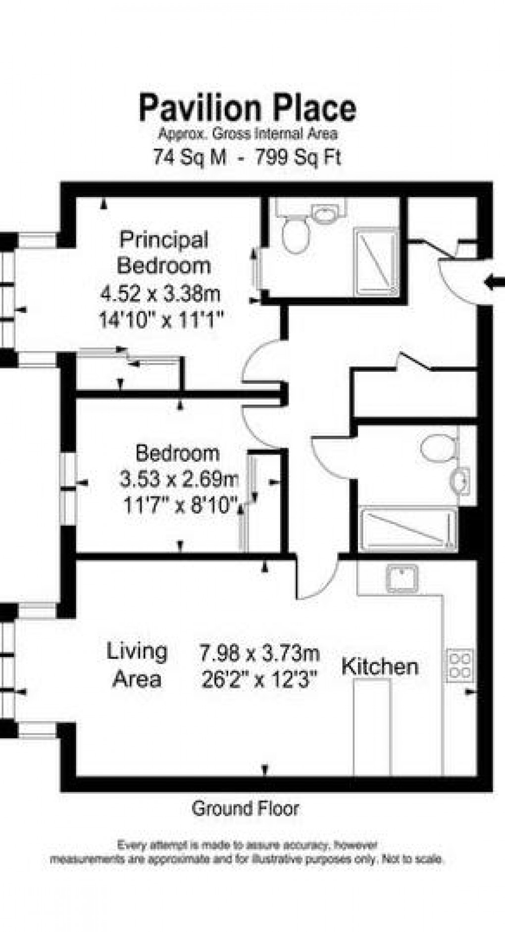 Floorplan for Pavilion Place, East Molesey