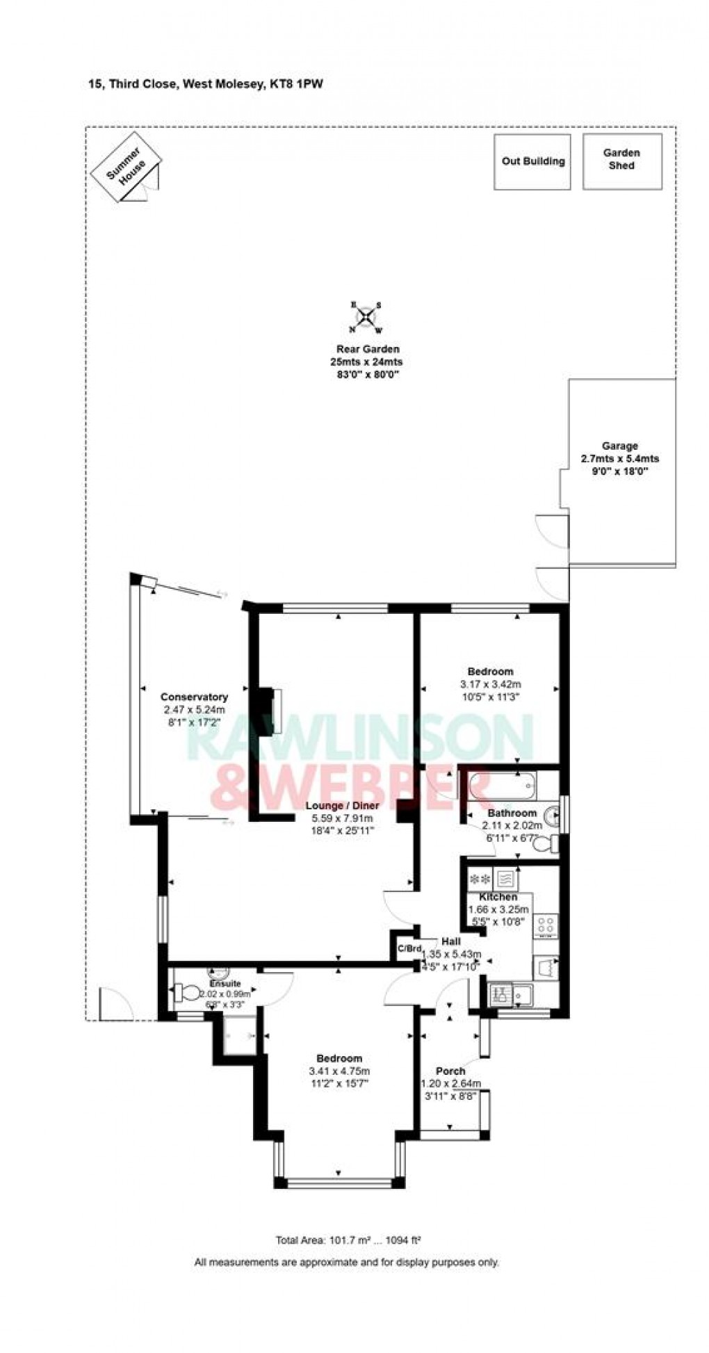Floorplan for Third Close, West Molesey