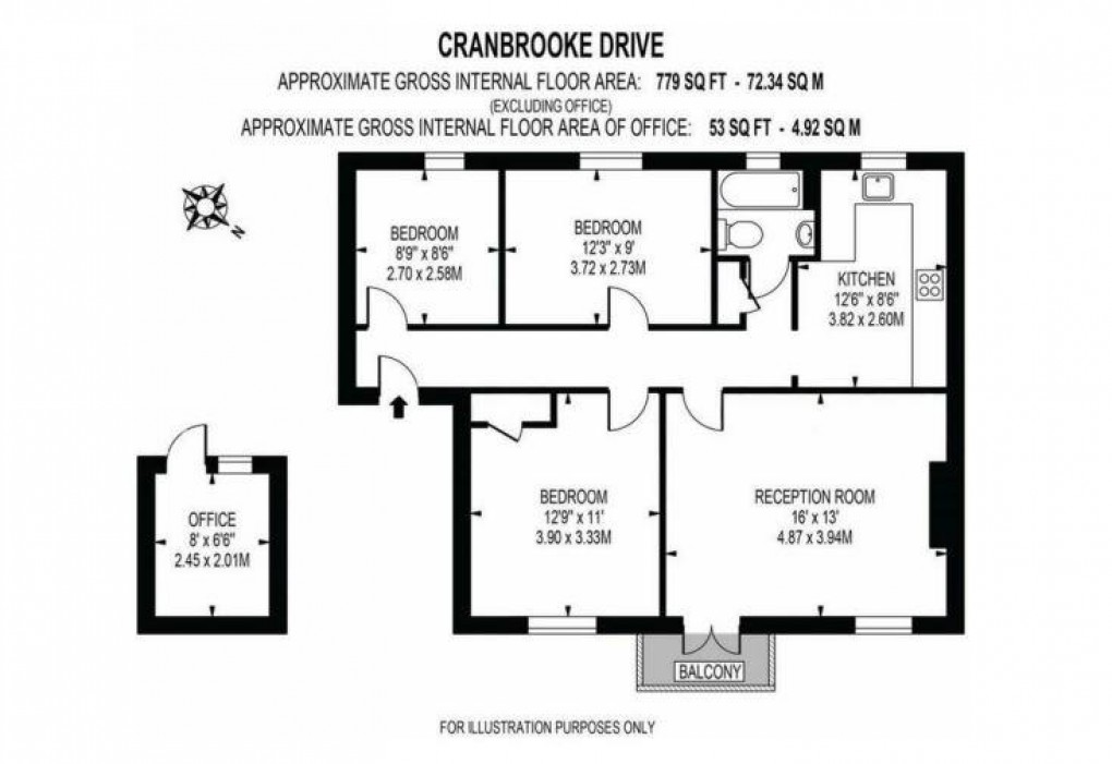 Floorplan for Cranbrook Drive, Esher