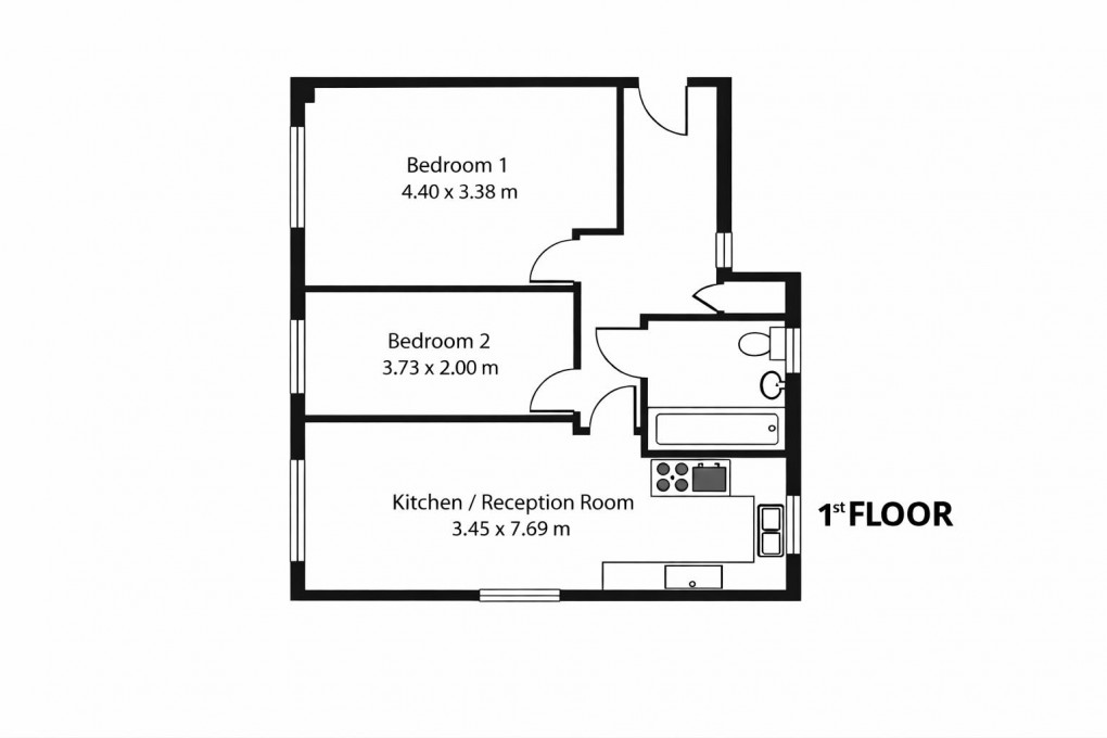 Floorplan for Chandlers Close, West Molesey