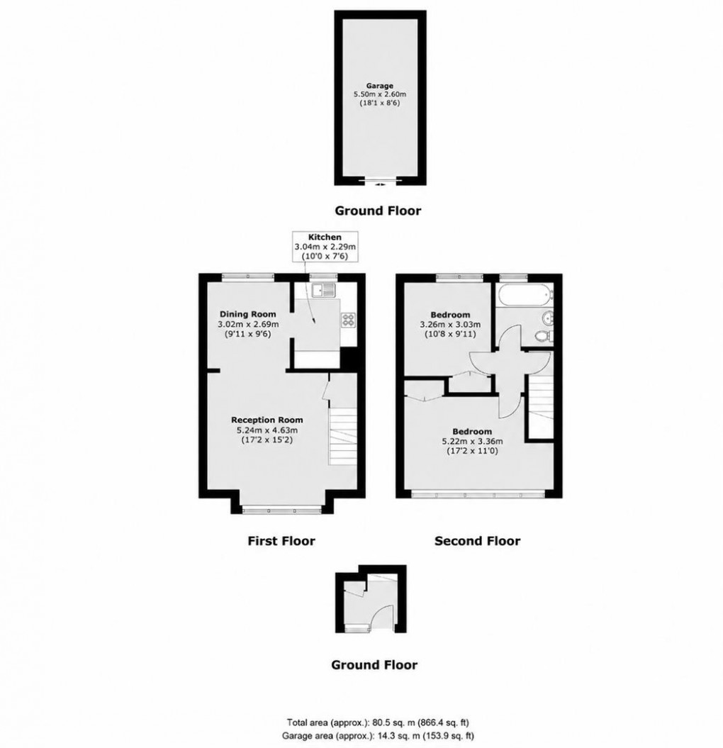 Floorplan for Carlyle Close, West Molesey